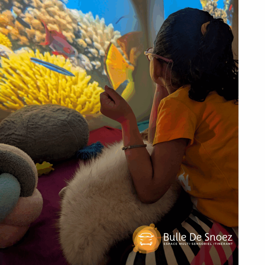 Snoezelen itinérant, handicap, Bulle de Snoez. Séance Snoezelen. Espace sensoriel. Intervention et accompagnement Snoezelen